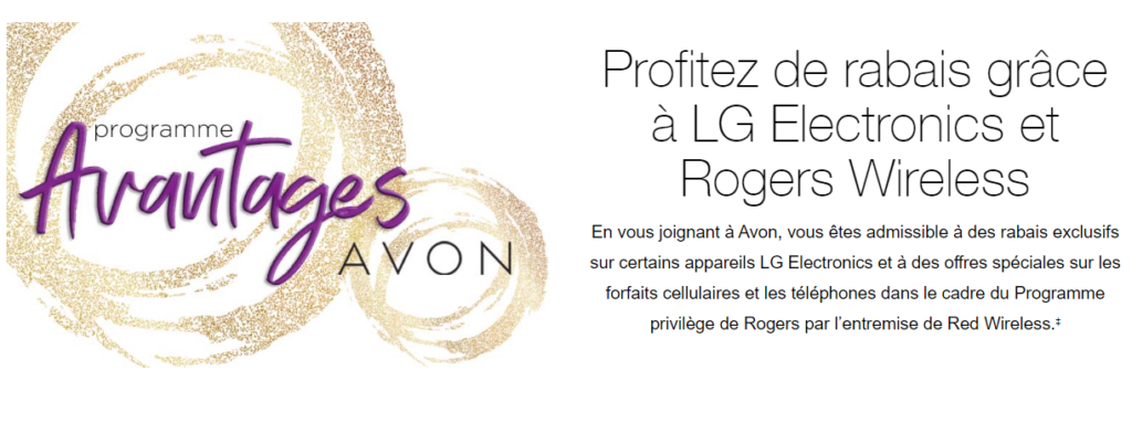 Devernir représentante Avon pour profitez de rabais grâce à LG Electronics et Rogers Wireless